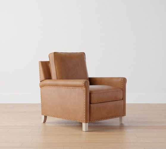 Tyler Roll Arm Leather Recliner | Pottery Barn CA