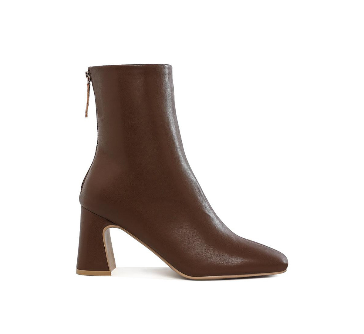Neapolitan Faux Leather Square Toe Ankle Boots - Brown | Macy's