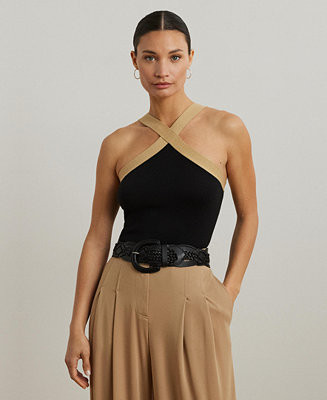 Women's Two-Tone Cotton-Blend Sweater Tank | Macy's