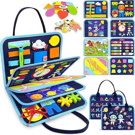 Gojmzo Busy Board Montessori Toys for Toddler Boy Birthday Gifts, Busy Book Sensory Toys for Todd... | Amazon (US)