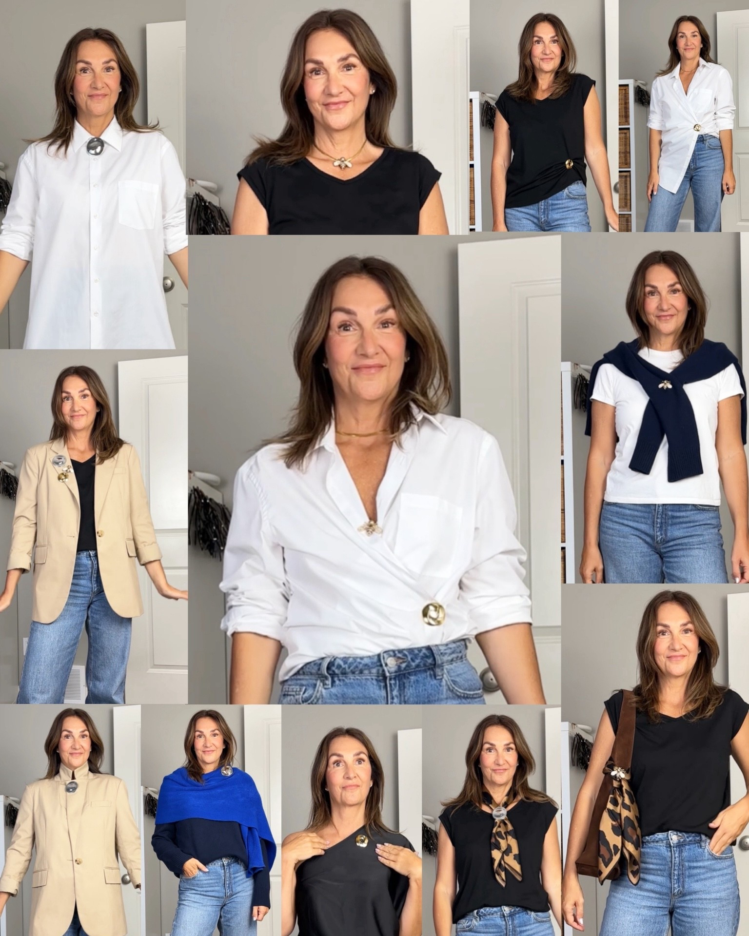 10 ways to wear a brooch! 
Mine are all from Amazon and I’ve also linked the magnet you can secure to the pin so you can use them on thin fabric without piercing and damaging the material!
Also linked a few of the outfits


#LTKWorkwear #LTKootd #LTKOver40