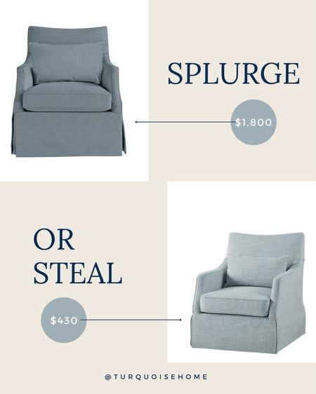 These blue swivel armchairs are a fraction of the price of another popular swivel glider armchair at another store! They look beautiful for a steal of a price!! 

#LTKhome #LTKsalealert