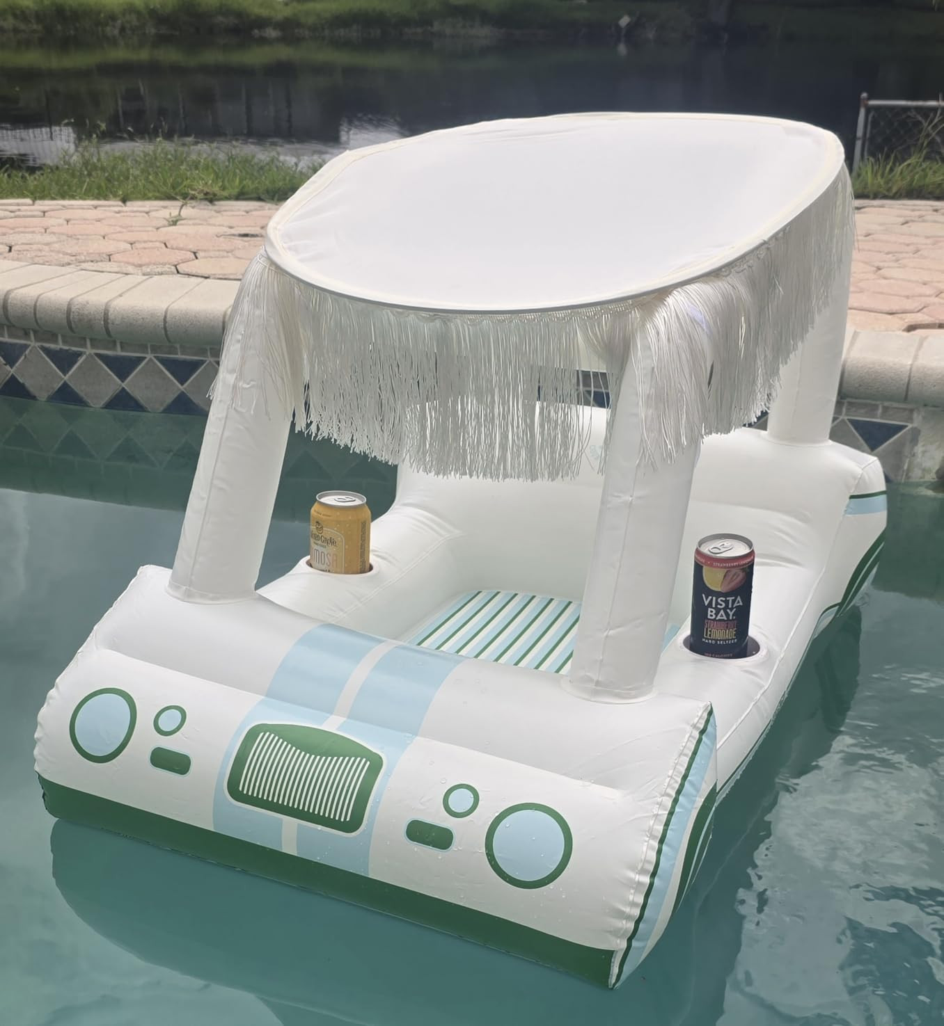 FUNBOY Inflatable Golf Cart Drink Cooler – Floating Pool Accessory with Cup Holders, Detachable... | Amazon (US)