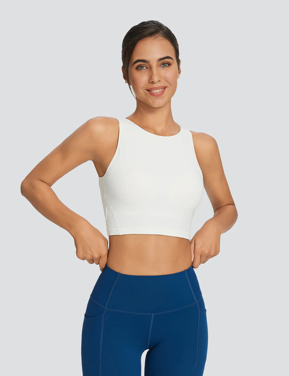 Baleaf Women's U-Back Padded Midi Tank Top | baleaf