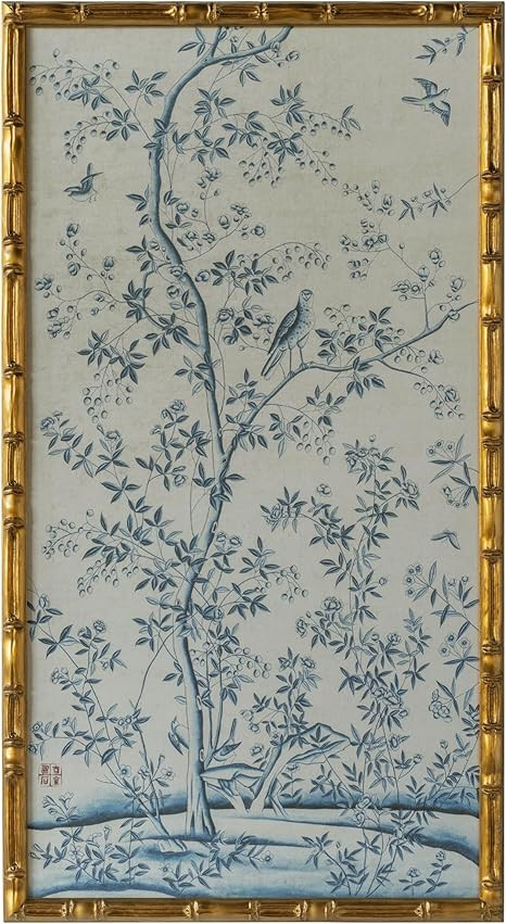 HongFengtang Chinese Rice Paper Print China Flower And Bird Bamboo Frame 19.5 X 35.8 Inches (B) | Amazon (US)