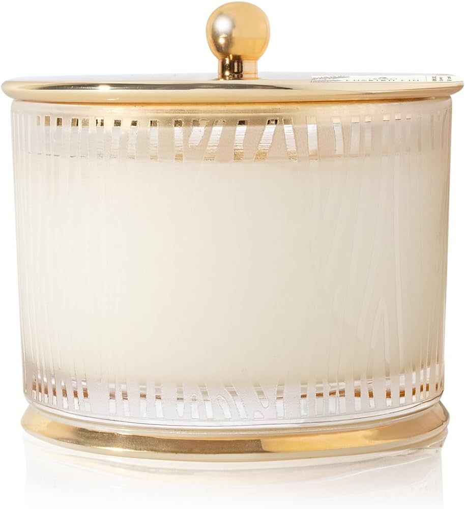 Thymes Frasier Fir Candle - Gilded Frosted Wood Grain Jar Candle - Scented Candle with a Luxury H... | Amazon (US)