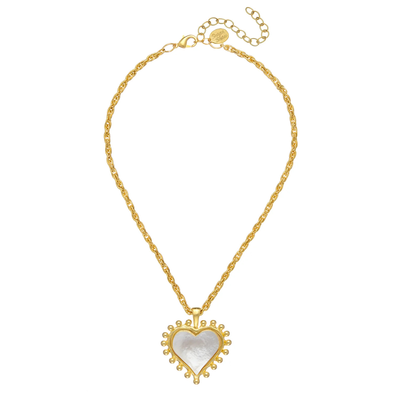 Mother of Pearl Heart Necklace | Susan Shaw