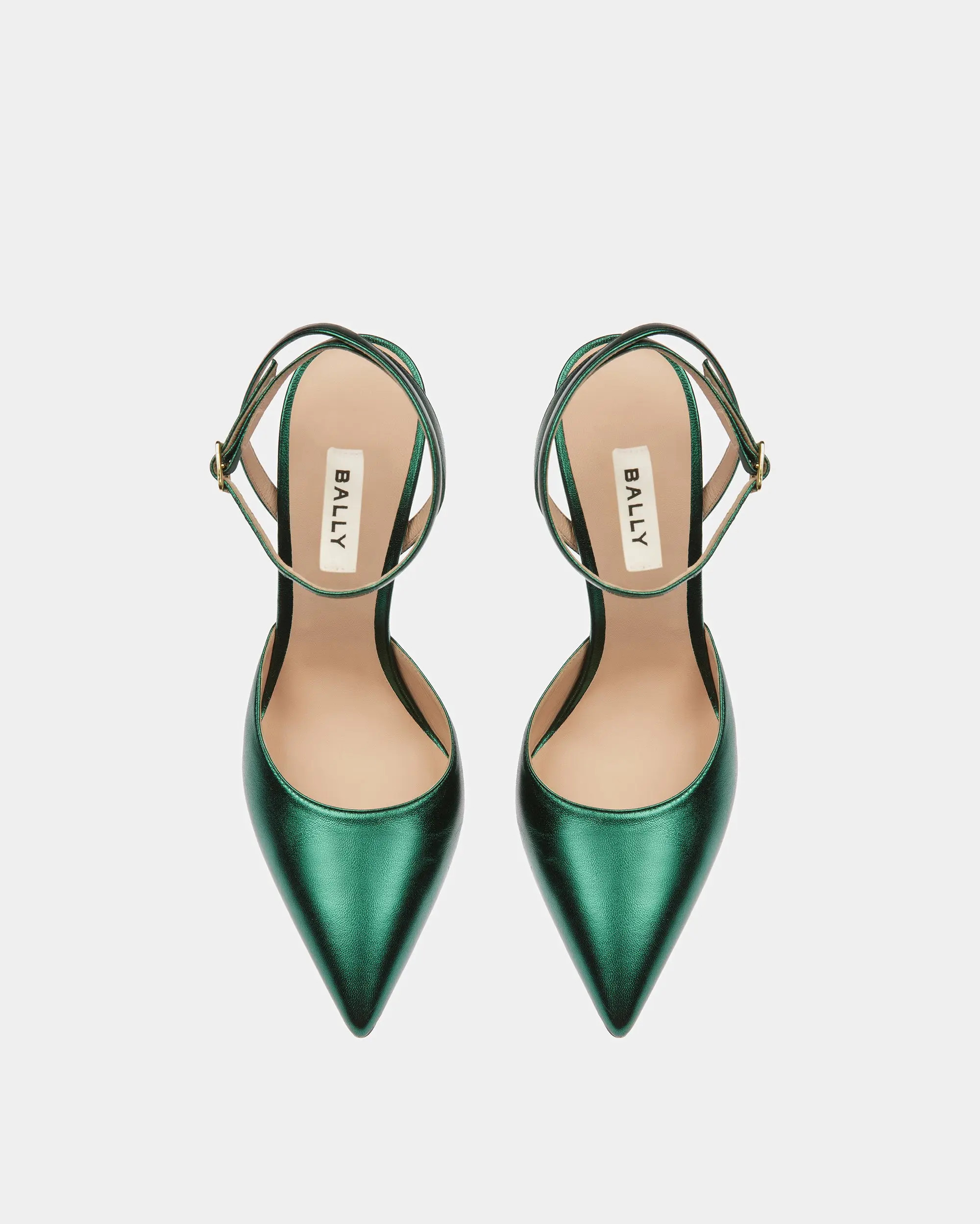 Block Ankle Strap Pump In Metallic Leather | Bally