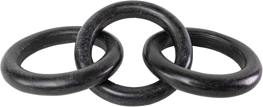 Foreside Home and Garden Three Link Decorative Chain Black Marble | Amazon (US)