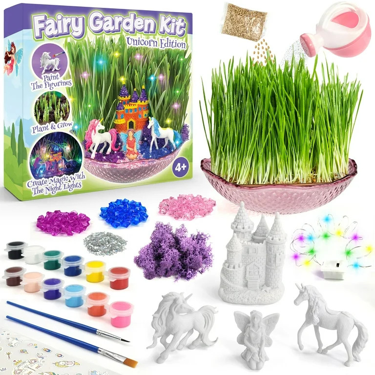 Bloonsy Unicorn Fairy Garden Kit for Kids, Light Up Fairy Unicorn Terrarium Kit, Science STEM Toy... | Walmart (US)