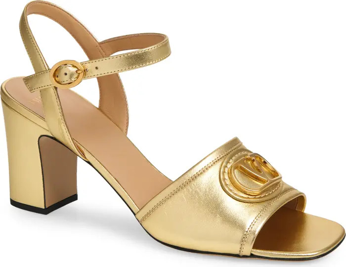 Valentino Garavani VLOGO Signature Metallic Leather Sandal (Women) | Nordstrom | Nordstrom