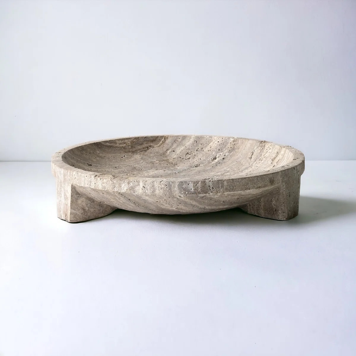 Travertine Bowl Large Cream | Wayfair North America