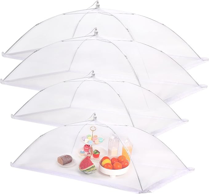 JULBEAR 4 Pcs Extra Large Mesh Food Cover Tent Umbrella Food Screen Covers for Outside Pop-up Mes... | Amazon (US)