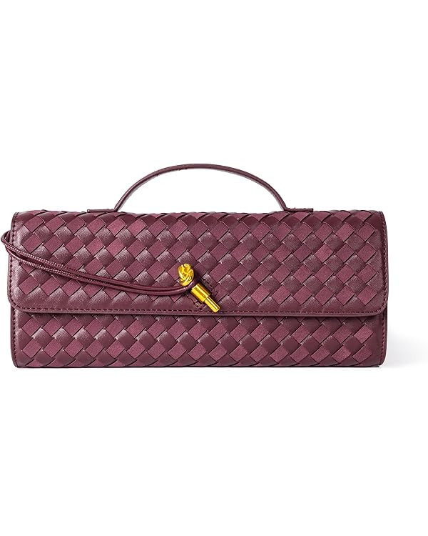 Woven Purse for Women Evening Clutch Woven Leather Handbags Crossbody Bag Formal Evening Bag | Amazon (UK)