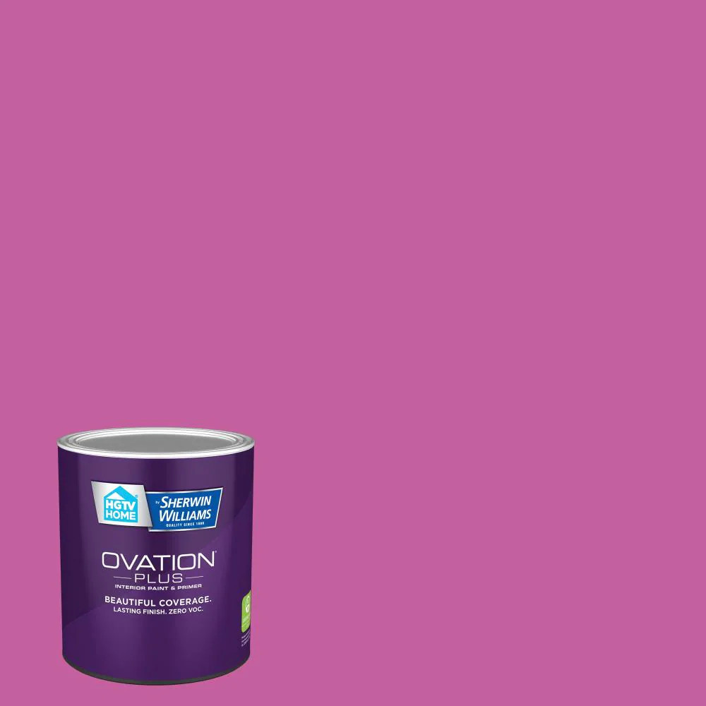 HGTV HOME by Sherwin-Williams Ovation Plus Semi-gloss Cosmic Pink 1001-1A Interior Paint Paint + Primer ( 1-quart ) | 1001-1A-2557209 | Lowe's