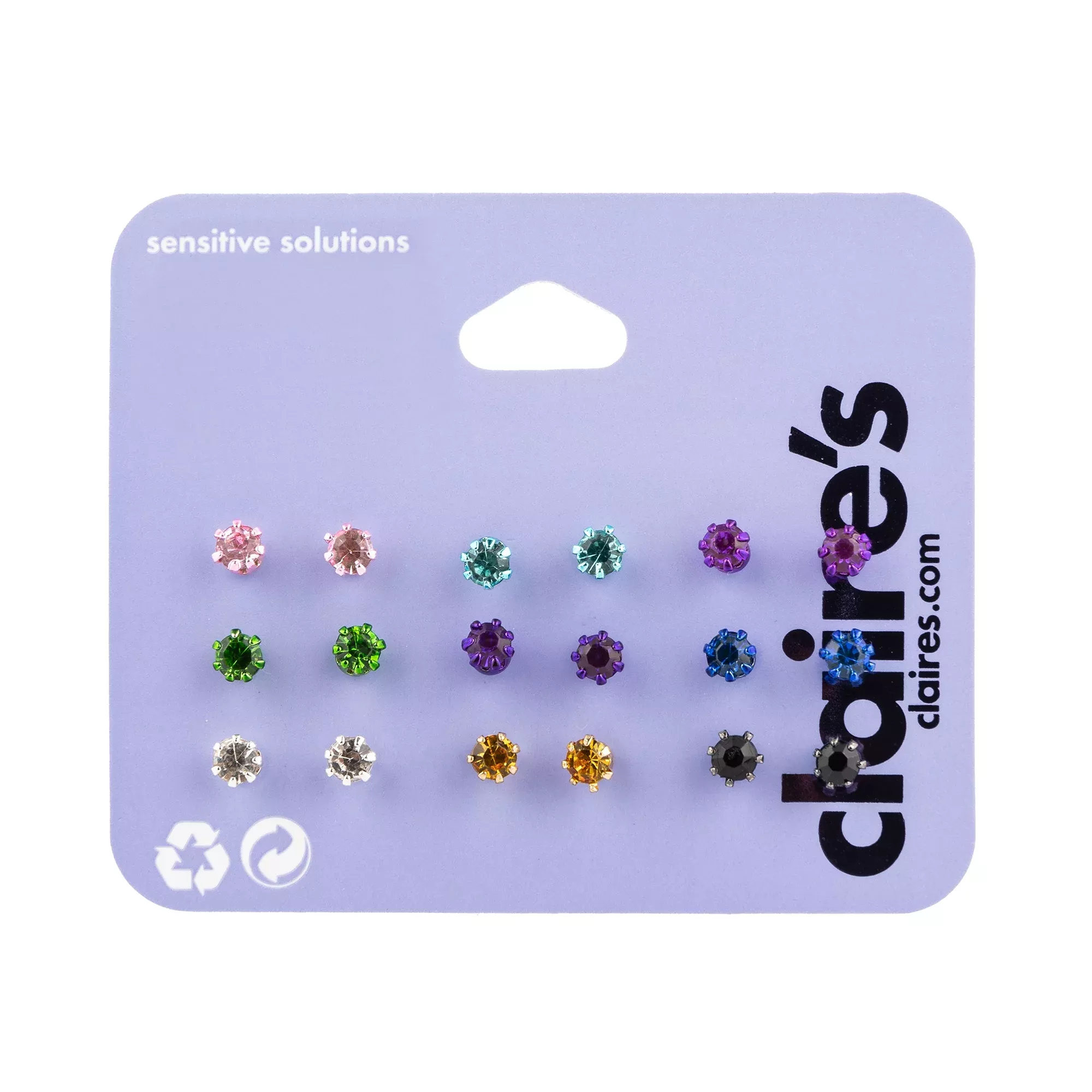 Claire's Girls Treats Stud Earrings Set, Post Back, 10-Pack, 76215 