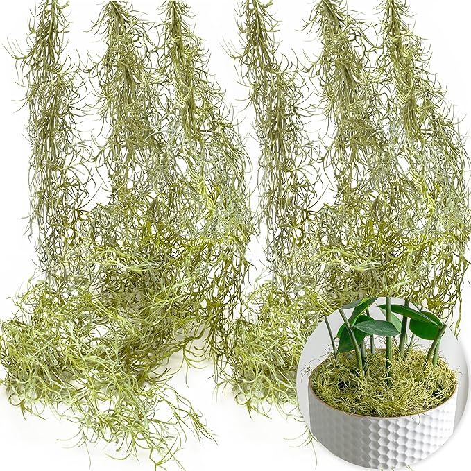 SEEKO Succulents Spanish Moss, Fake Moss for Artificial Hanging Plants - Moss for Plants - (6pck,... | Amazon (US)