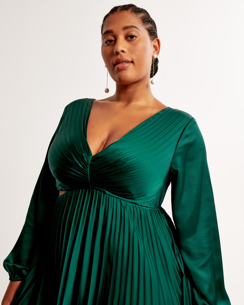 The A&F Giselle Pleated Cutout Mini Dress | Abercrombie & Fitch (US)