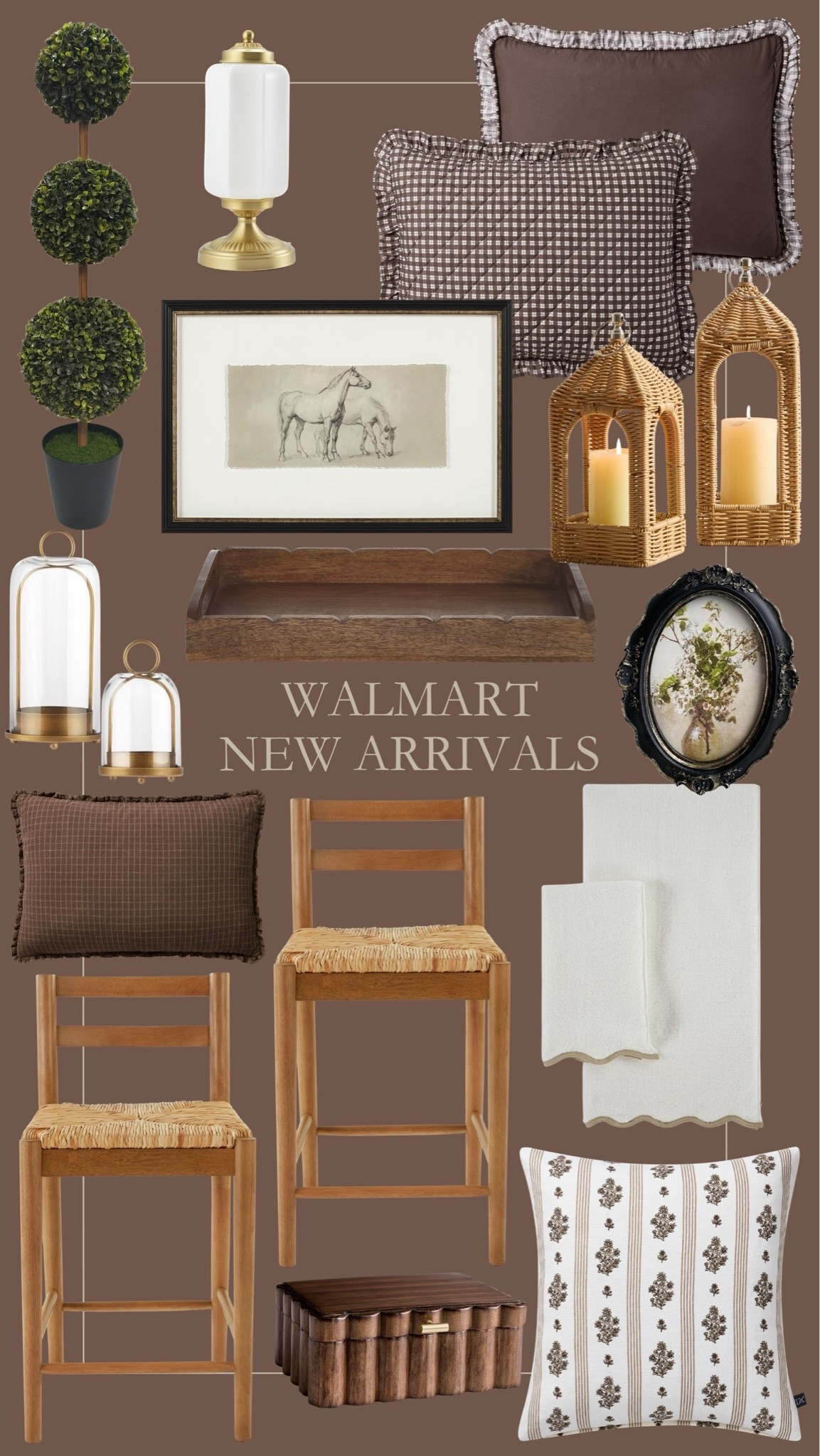 Walmart new arrivals! How pretty are these moody, neutral, vintage home finds?! So affordable, too! 🤎🙌🏻