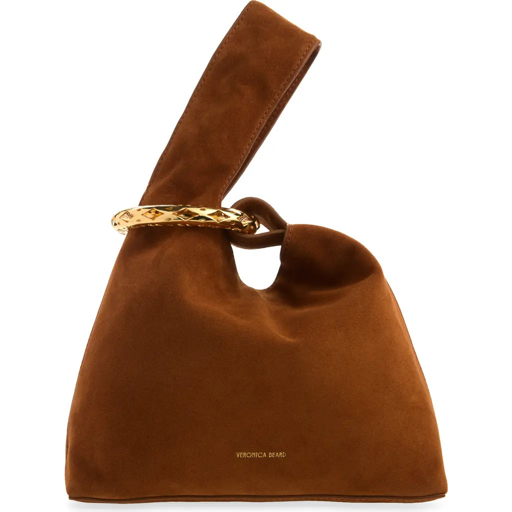 Veronica Beard Swing Suede Top Handle Bag in Tobacco at Nordstrom | Nordstrom