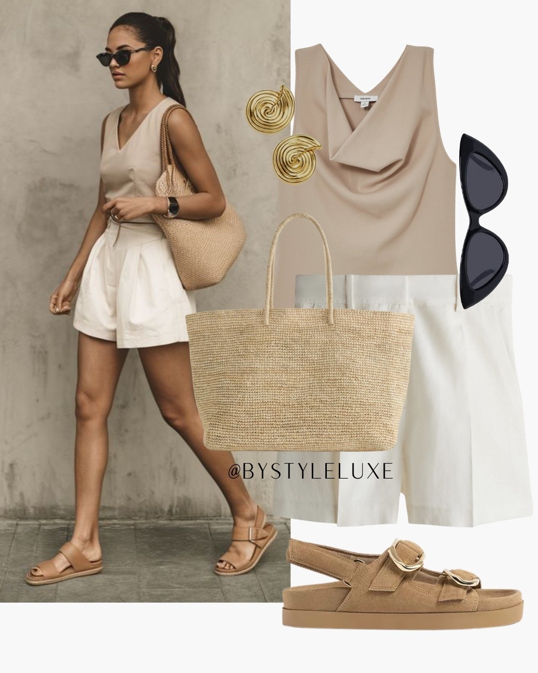 PINTEREST LOOK - recreating this perfect summer neutral outfit. 

#summeroutfit #holidayoutfit #shorts 

#LTKshoes #LTKbag #LTKsummer