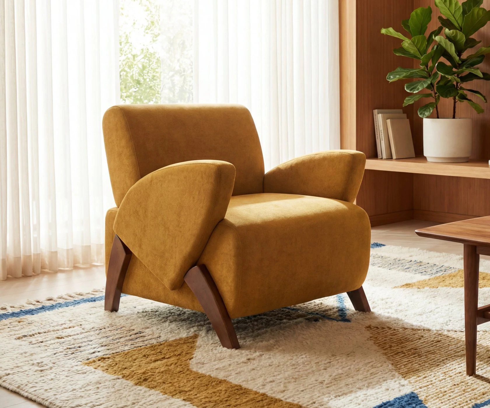 CHITA Brown Yellow Traditional Velvet Accent Chair with Padded Seat and Supportive Backrest for Living Room Bedroom Reading Nook one_size | ACHA-57 | Lowe's