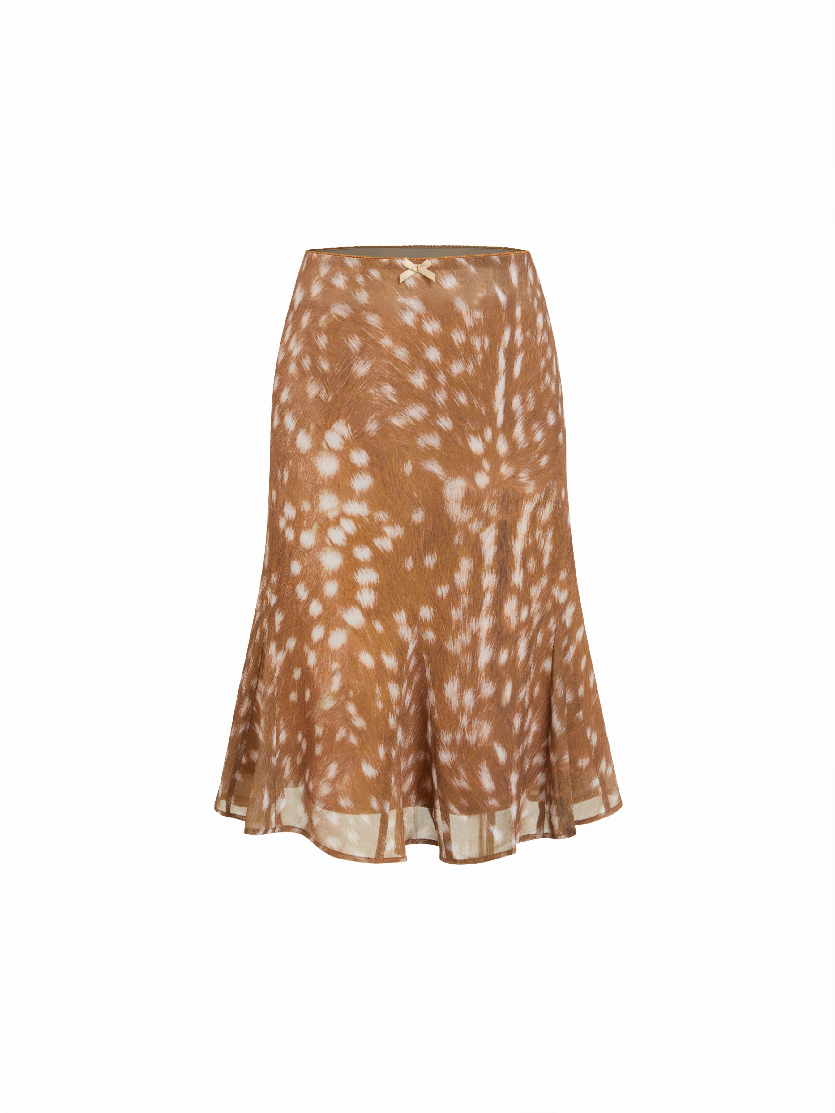 Mesh Low Rise Polka Dot Bowknot Mermaid Skirt | Cider