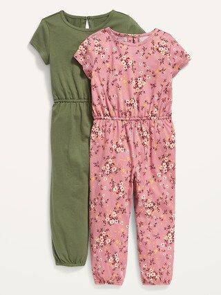 2-Pack Short-Sleeve Jersey Jumpsuit for Toddler Girls | Old Navy (US)
