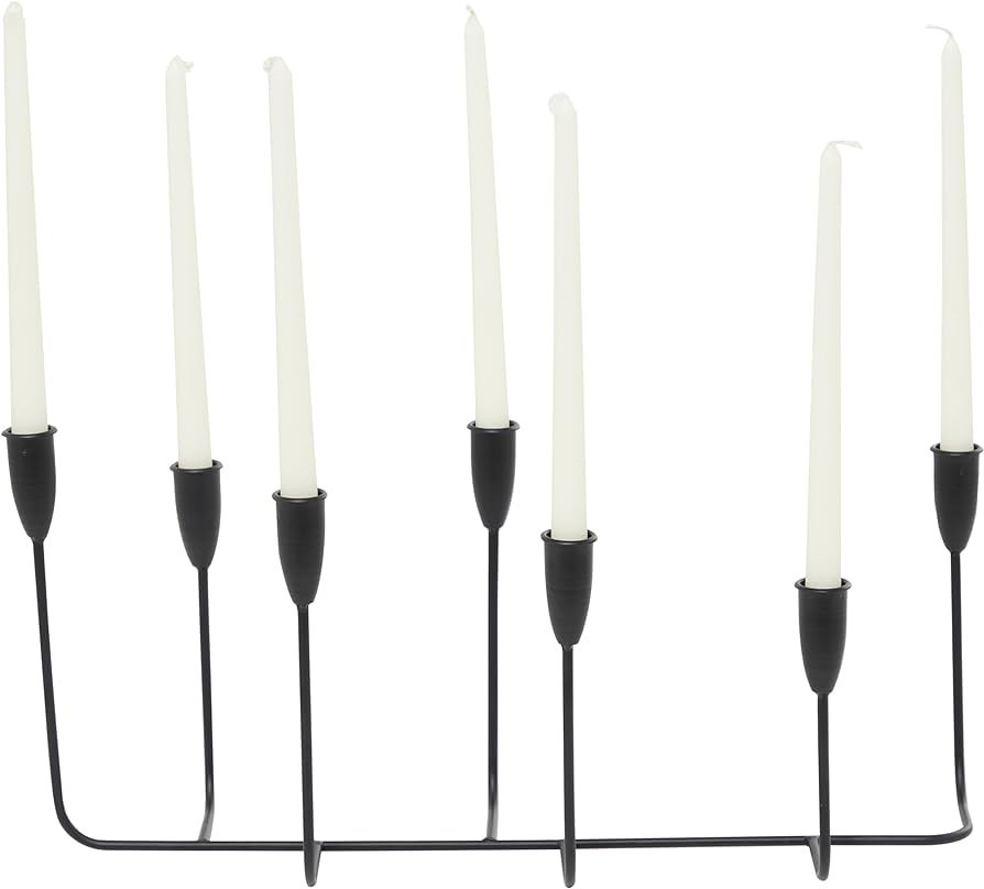 CosmoLiving by Cosmopolitan Metal Tapered 7 Plate Candle Holder, 21" x 8" x 10", Black | Amazon (US)