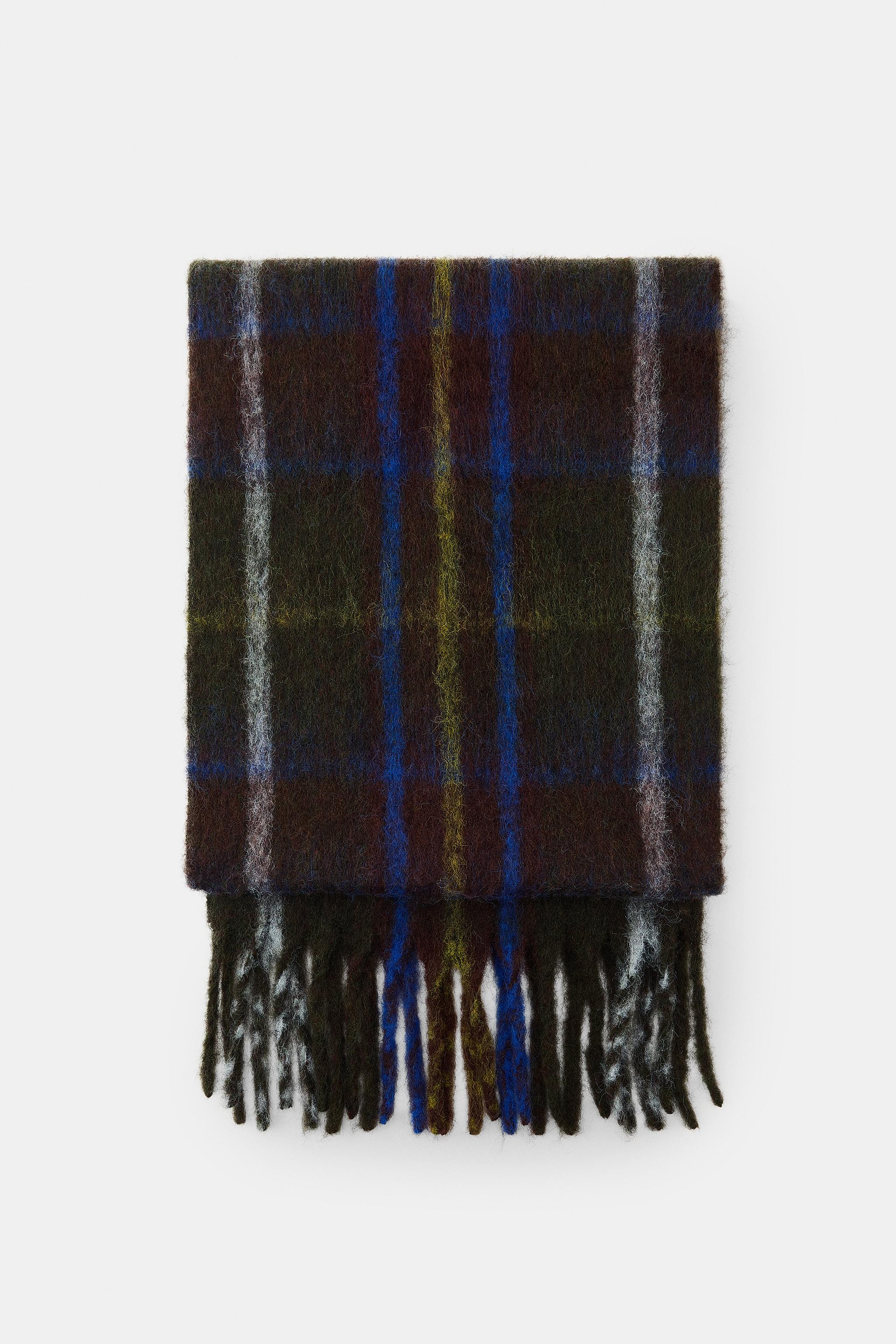 PLAID FRINGED SCARF | Zara US