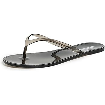 Black Suede Studio Women's Crystal Jelly Flip Flops | Amazon (US)