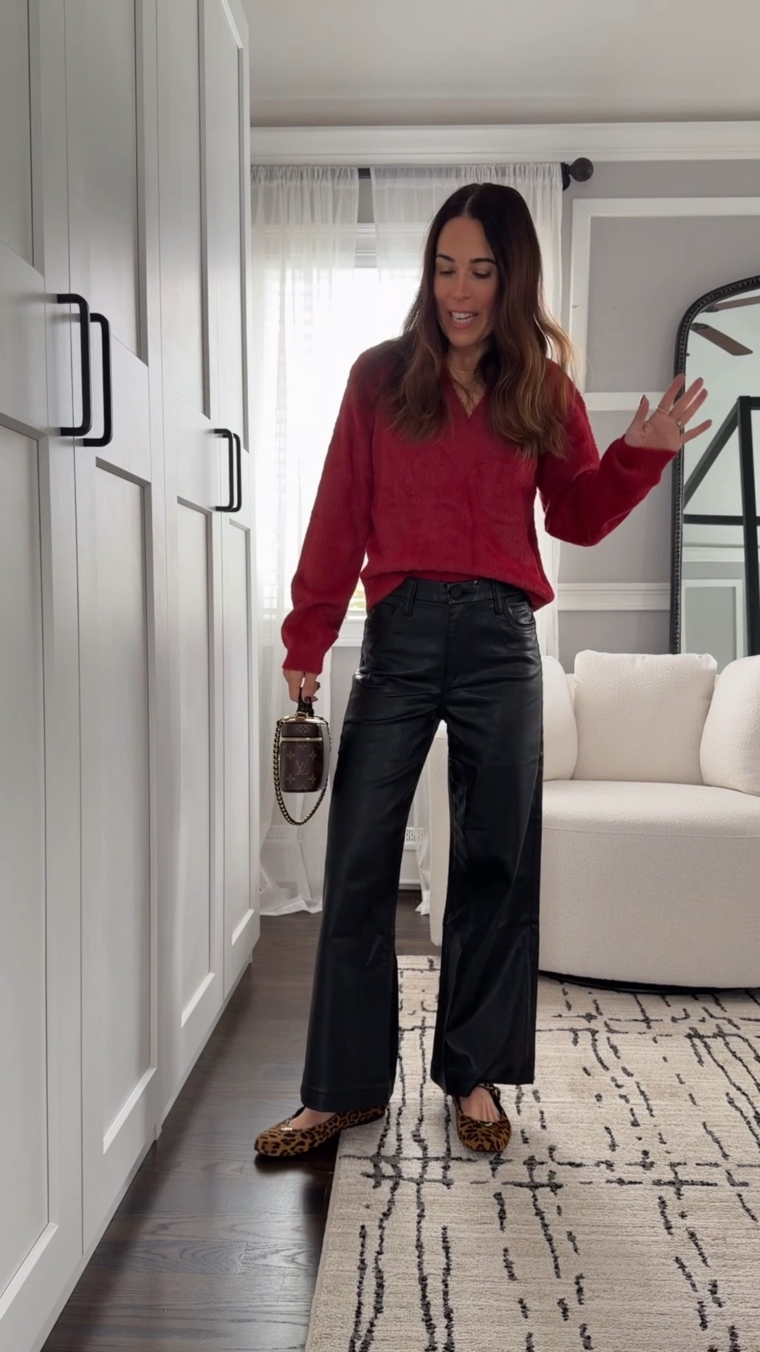 Our FAVORITE wide leg jeans now coated and  Perfect for nights out, holiday dinners, or anytime you want an easy statement look. 🙌🏻 wearing size 0 @nordstrom #nordstrompartner 

#LTKOver40 #LTKHoliday #LTKSeasonal