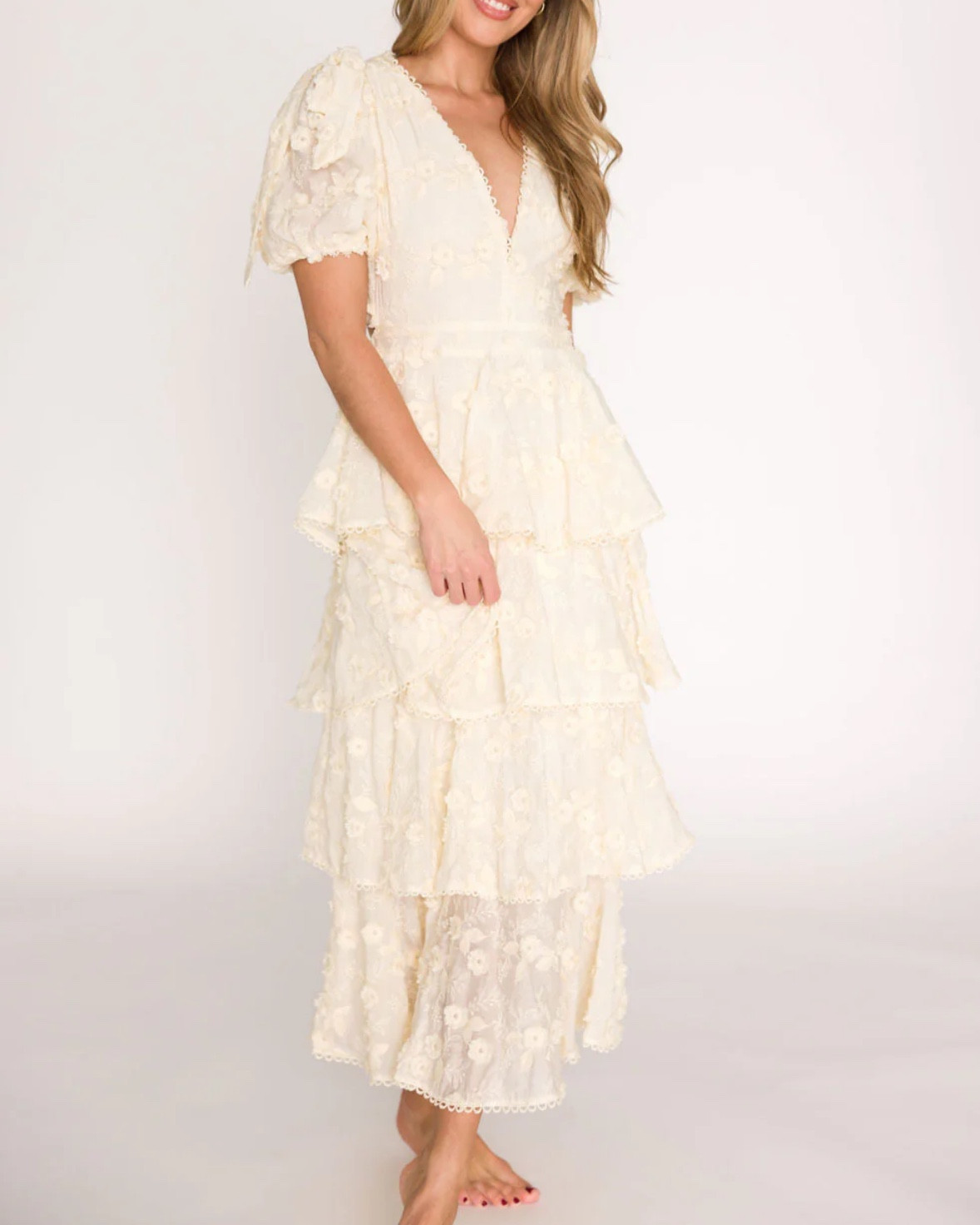 Actually obsessed with this dress and the detailing on it but it’s a little too low cut for me personally! It does have an adjustable snap closure to make it less of a v neck but still don’t think I could get away with it post partum hahah. If only my girls were still an A cup 😂😂🤦‍♀️🤦‍♀️ this would be a super cute bachelorette or rehearsal dinner dress!

#LTKStyleTip #LTKBump #LTKWedding