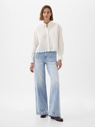 High Rise Stride Wide-Leg  Jeans | Gap (CA)