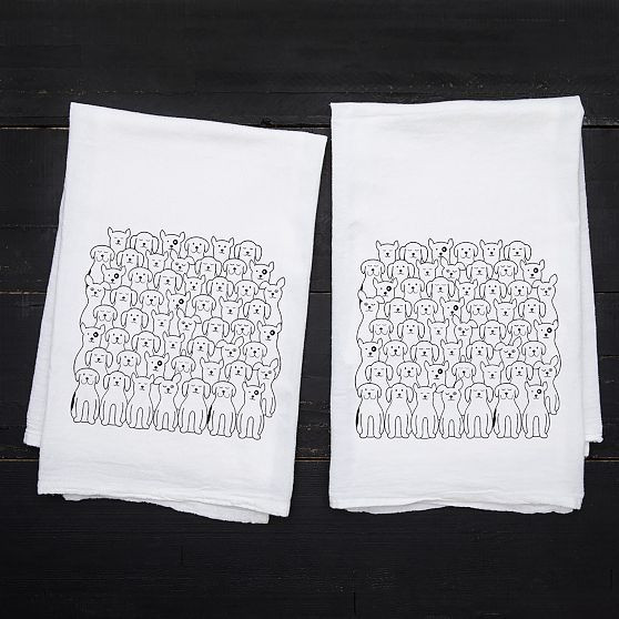 Dogs Flour Sack Towel set of 2 | West Elm (US)
