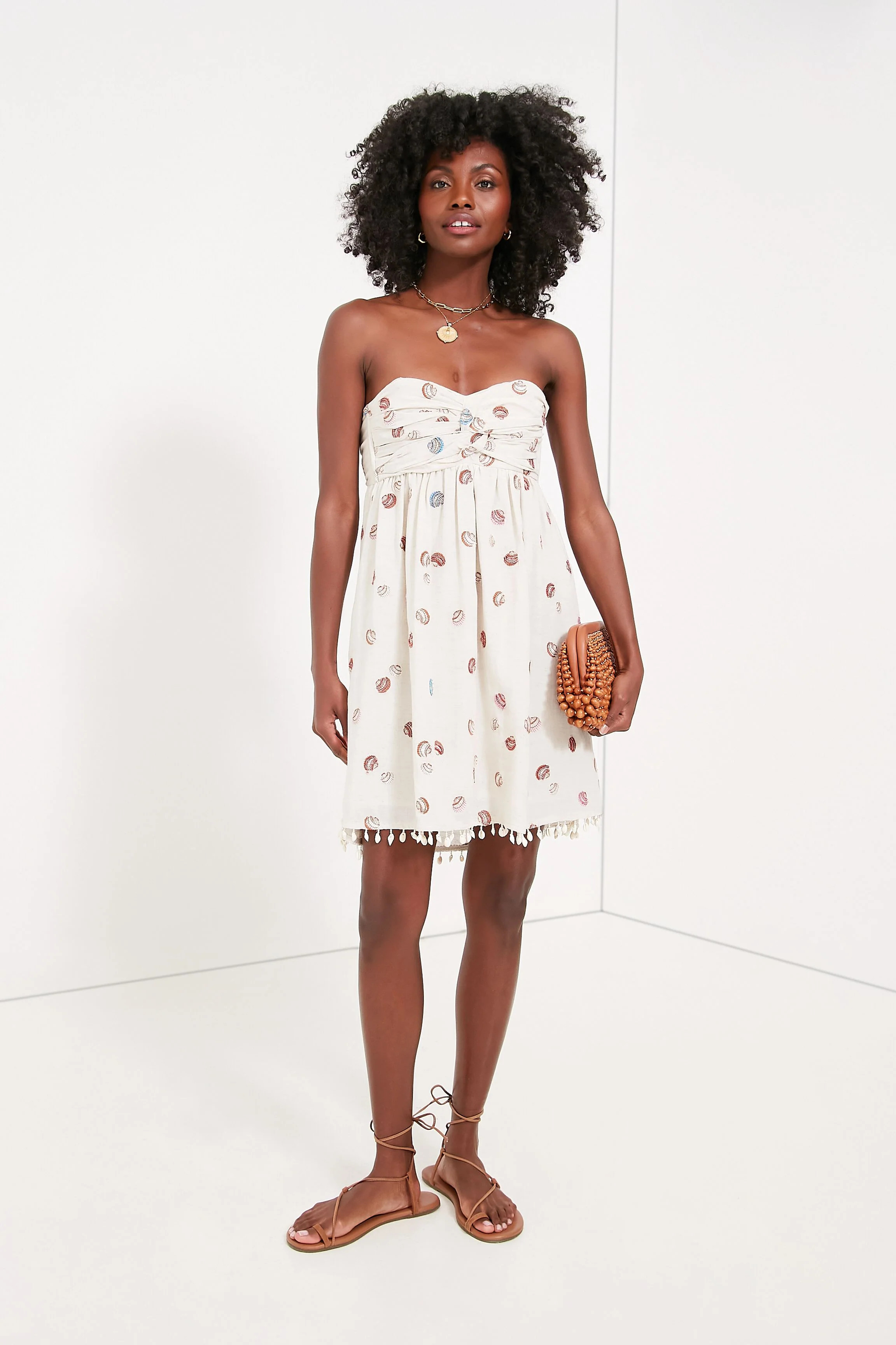 White Katty Beaded Embroidered Mini Dress 
                EDDY | Tuckernuck (US)