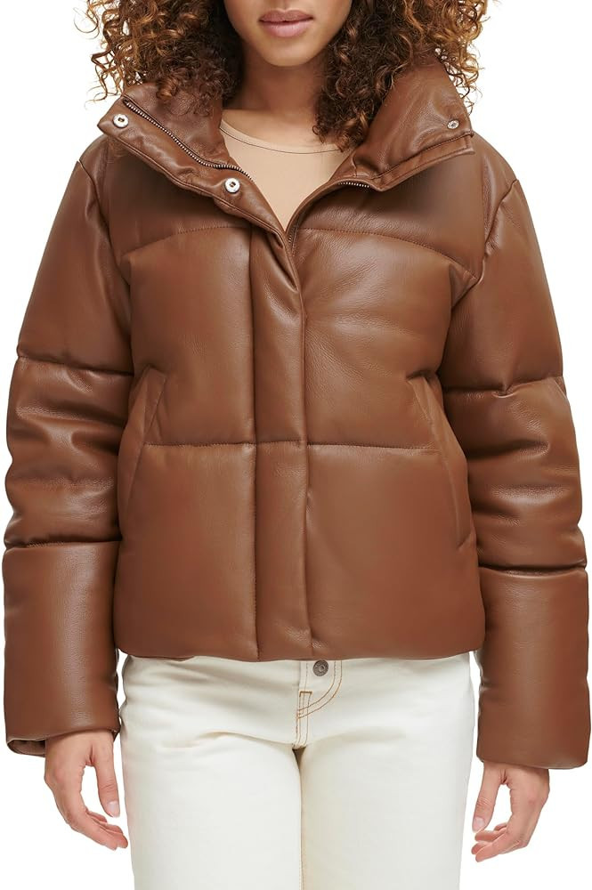Levi's Women's Vegan Leather Quilted Shorty Puffer | Amazon (US)