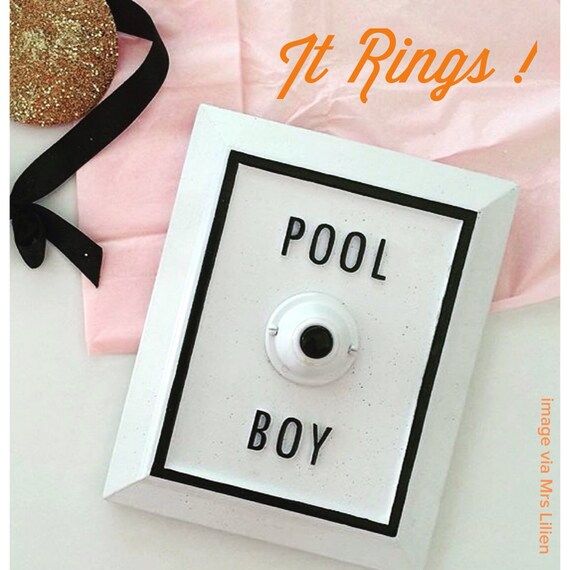 Pool Boy concrete sign with button ( ringing version ) | Etsy (US)