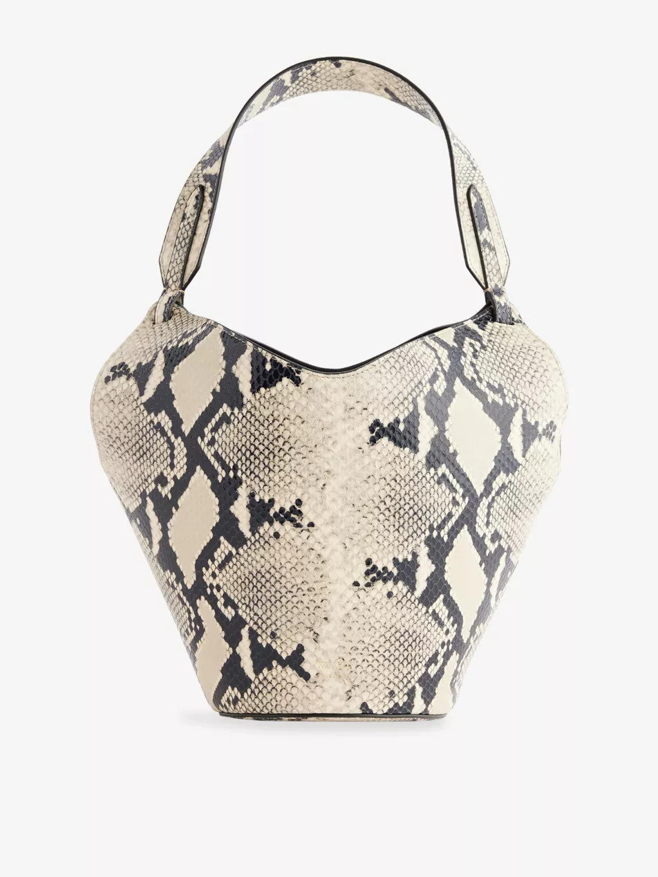 Lotus Mini Python-Embossed Leather Tote Bag | Selfridges