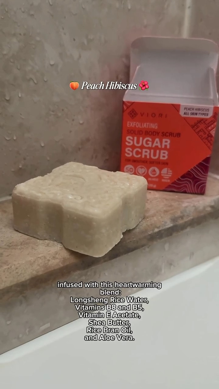 #ad @vioribeauty #viori #vioribeauty #sugarscrub

✨ Viori Sugar Scrub Bar in Peach Hibiscus 🍑 🌺 

💫 Infused with this heartwarming blend:
Longsheng Rice Water, Vitamins B8 and B5, Vitamin E Acetate, Shea Butter, Rice Bran Oil, and Aloe Vera.

.
.
.

#bodyscrub exfoliate, skincare, skincare routine, smooth skin, soft skin, glowy skin, solid body scrub, exfoliating sugar scrub, exfoliation, soft smooth glowy skin, dry dull skin solution remedy