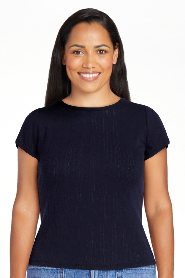 Free Assembly Camiseta Mini de Punto Calado para Mujer y Mujer Talla Plus con Mangas Cortas, Tall... | Walmart (US)