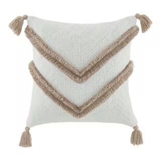 20 in. x 20 in. Putty Square Outdoor Throw Pillow | The Home Depot