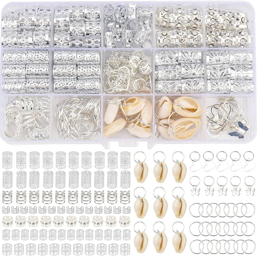 202 Pcs Hair Jewelry for Women Braids, Locs Jewelry Dreadlocks Beads Hair Braid Rings Hair Cuffs ... | Amazon (US)