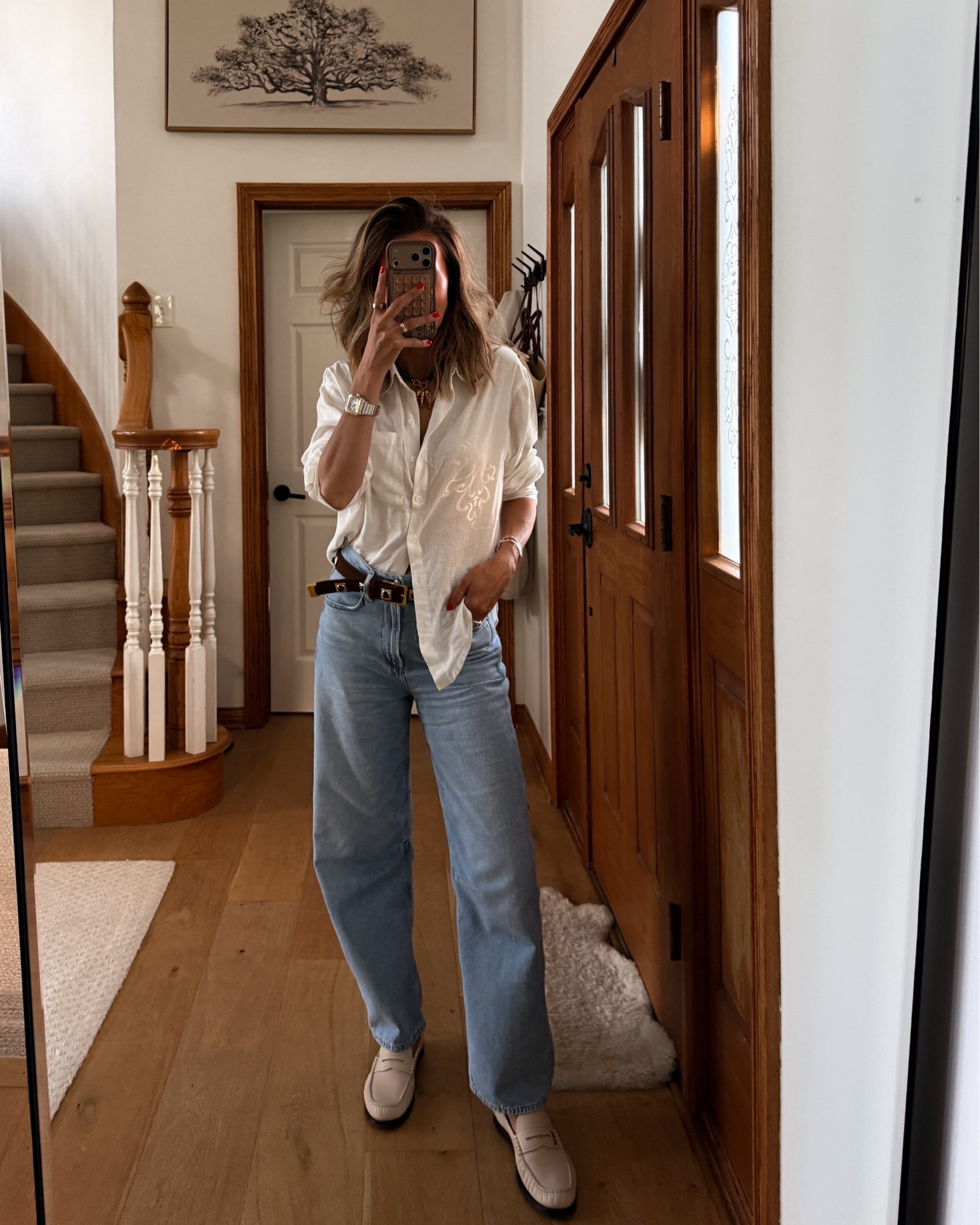 Comfy chic airport outfit 
Shirt xs and jeans 24 (fits super big, size down at least one size!)

#LTKootd #LTKTravel #LTKSeasonal