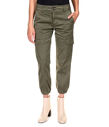 Sanctuary Rebel Pants for Women - Cotton-Blend Construction - Elasticized Fitted Ankle Cuffs - Side Pockets Hiker Green 27 27 | Amazon (US)