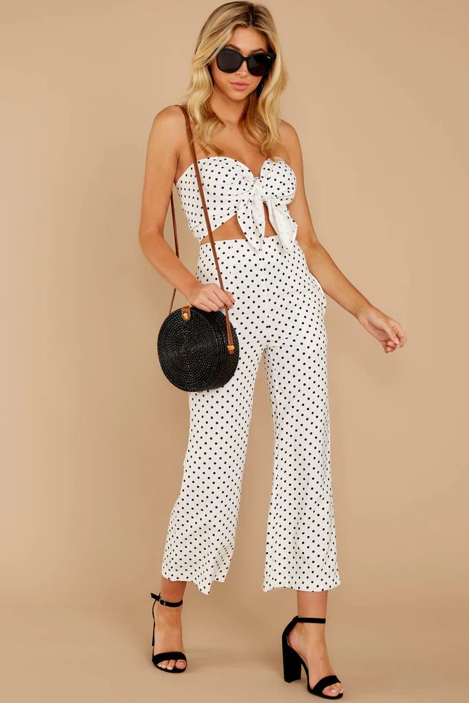 No Doubts White Polka Dot Two Piece Set | Red Dress 