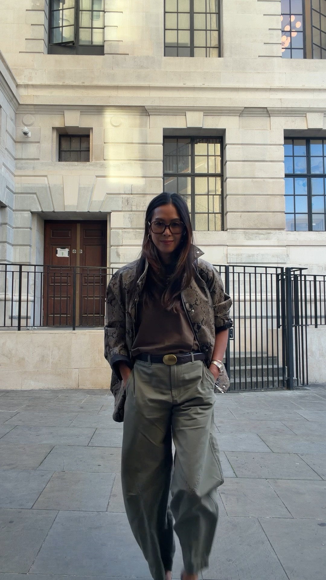 Outfit check for dinner with PRIMARK. I’m wearing snakeskin jacket size S, cargo trousers size 8, padded khaki T size small, snakeskin heels and my Leo et Voilette bag! Jewels are beaverbrooks and second stories

#LTKFashionMonth #LTKuk #LTKautumn