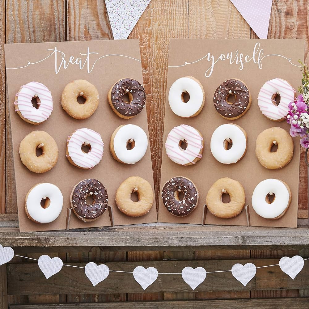 Ginger Ray Natural Kraft Finish Donut Wall Wedding Favours Rustic Country | Amazon (US)