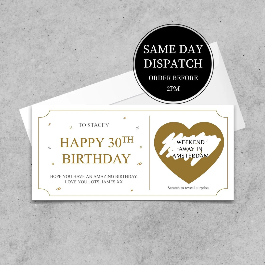 Personalised Birthday Scratch to Reveal Voucher, Special Birthday Surprise Scratch Card, 18th, 21... | Etsy (US)