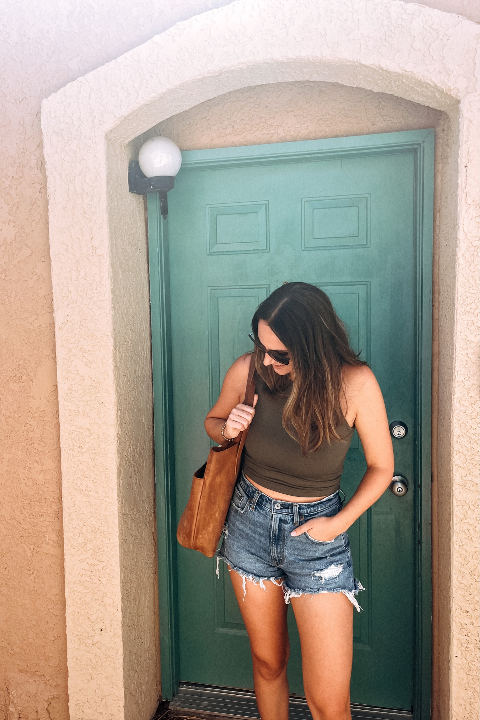 Daily Outfit - Saturday ✨ top is perfect for layering or on its own! Perfect for summer and transition into fall! Everything fits TTS!

Top: small // Shorts: 27